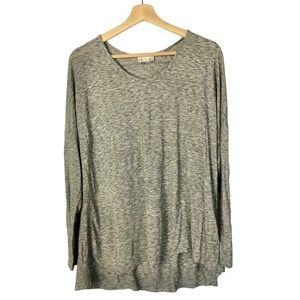 DKNY Heathered Gray Long Sleeve Swing Top M/L